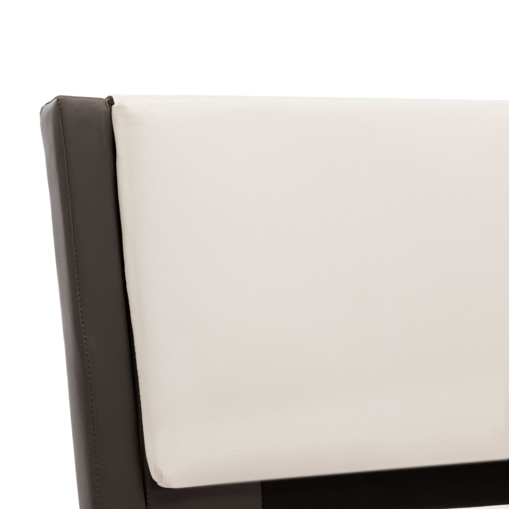 Bedframe Met Led Kunstleer Grijs En Wit 120X190 Cm