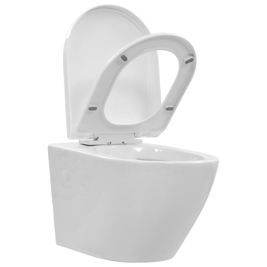 Hangend Toilet Randloos Keramiek Wit