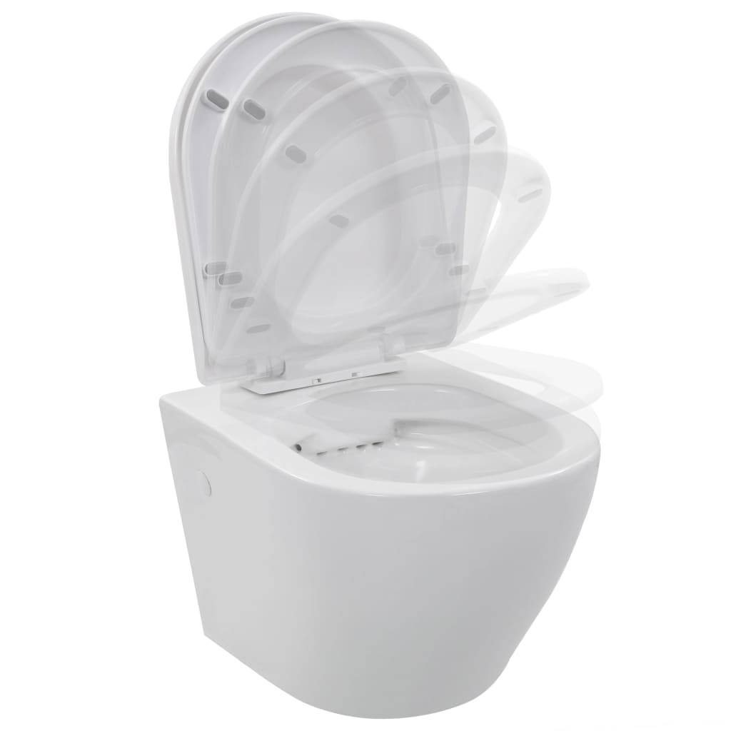 Hangend Toilet Randloos Keramiek Wit
