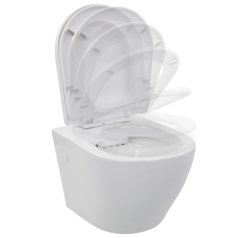 Hangend Toilet Randloos Keramiek Wit