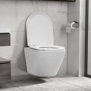 Wall-hung toilet rimless ceramic white