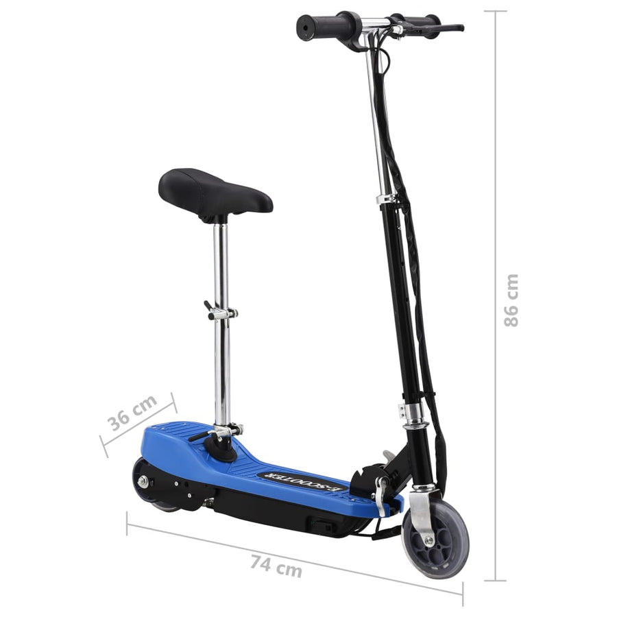 Step Elektrisch Met Zitje 20 W Blauw met zadel