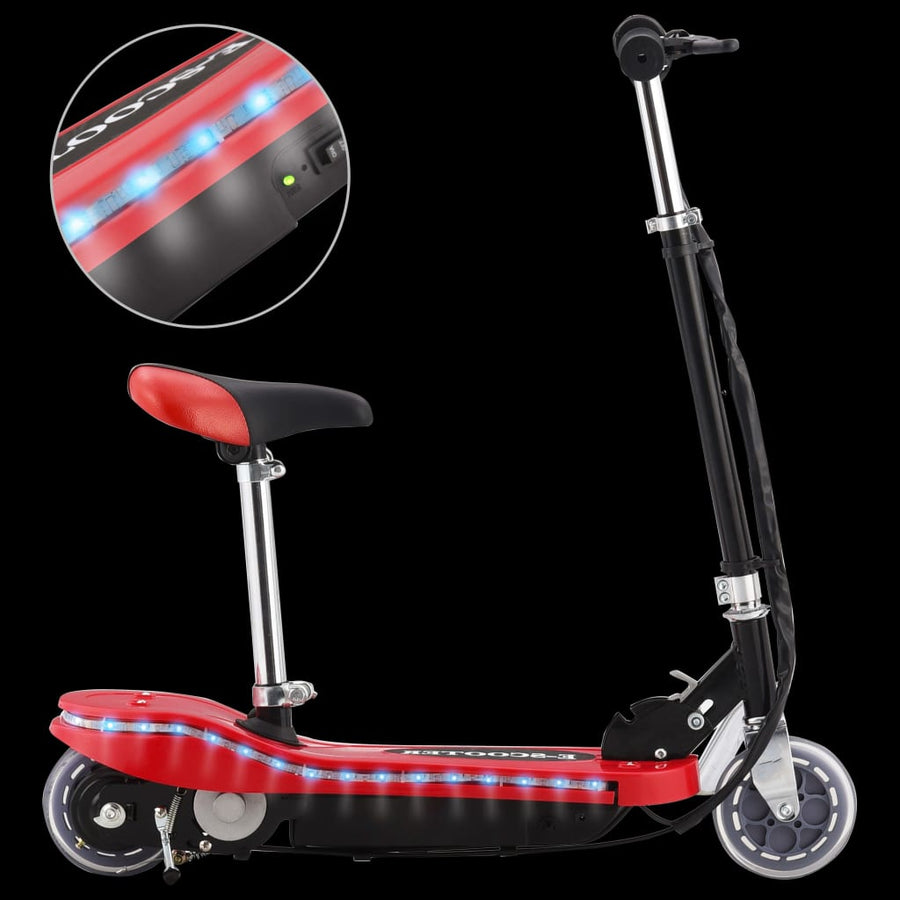 Step Elektrisch Met Zitje En Led 20 W Rood met zadel
