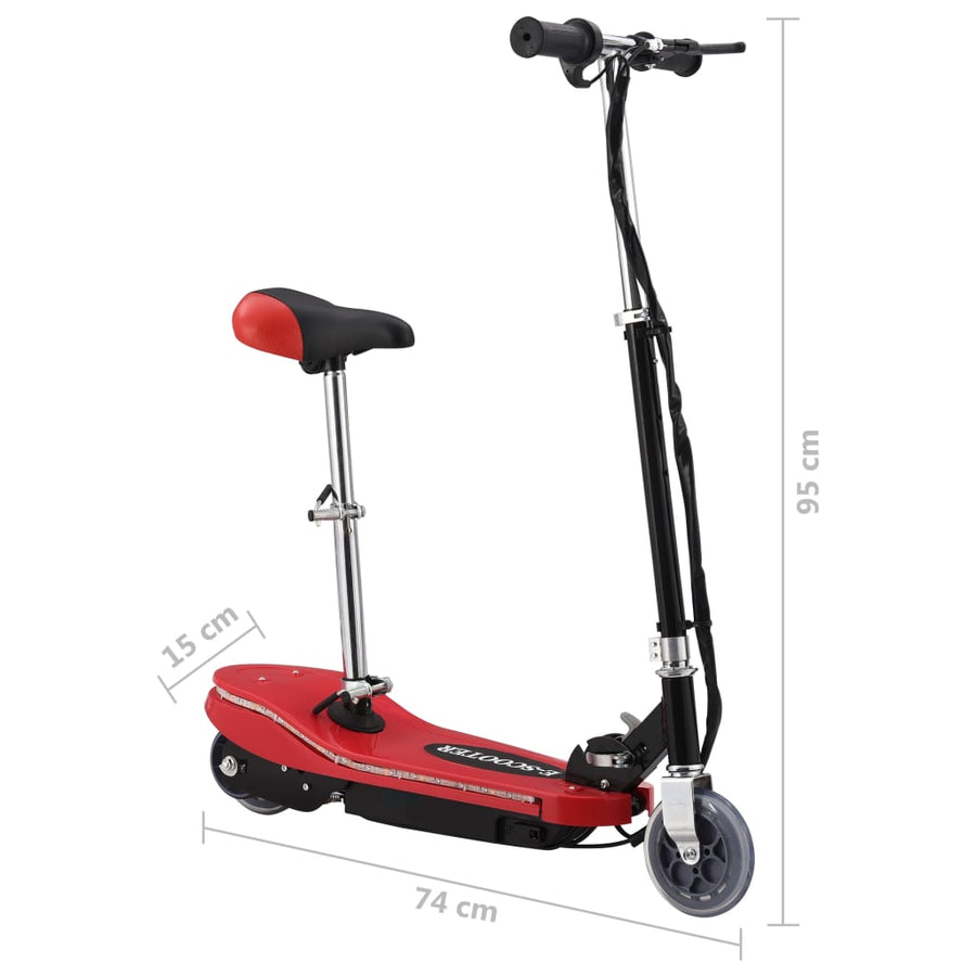 Step Elektrisch Met Zitje En Led 20 W Rood met zadel