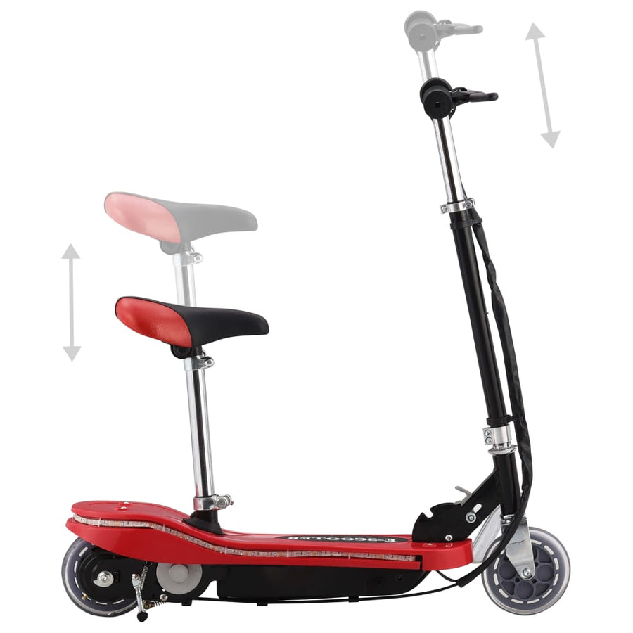 Step Elektrisch Met Zitje En Led 20 W Rood met zadel