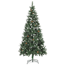 Kunstkerstboom Met Dennenappels En Glitter 210 Cm Groen En Wit 210 x 119 cm