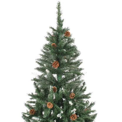 Kunstkerstboom Met Dennenappels En Glitter 210 Cm Groen En Wit 210 x 119 cm