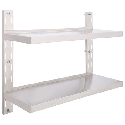 Zwevend Schap 2-Laags Roestvrij Staal 1 100 x 30 cm