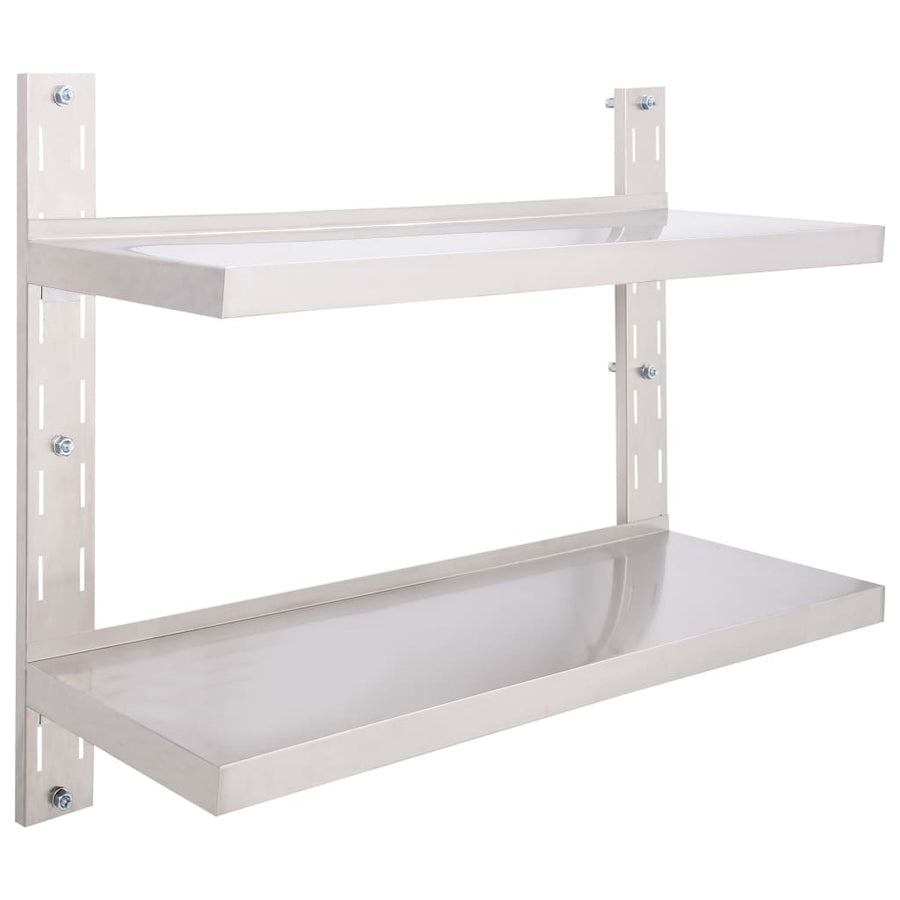 Zwevend Schap 2-Laags Roestvrij Staal 1 100 x 30 cm