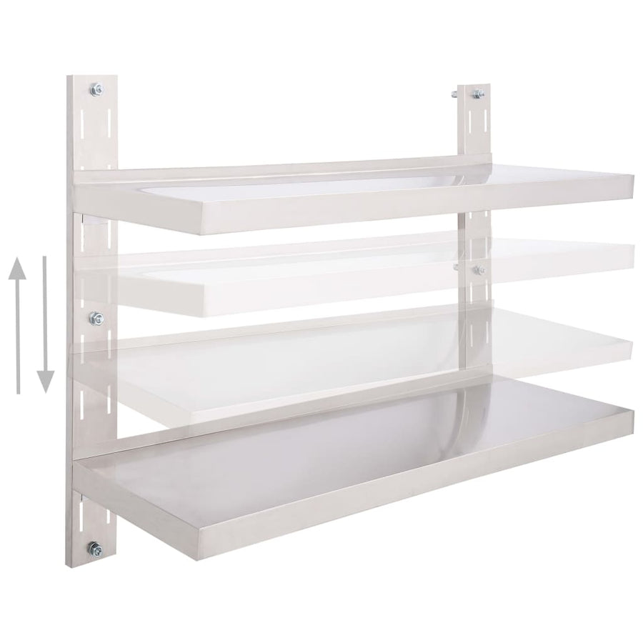 Zwevend Schap 2-Laags Roestvrij Staal 1 100 x 30 cm