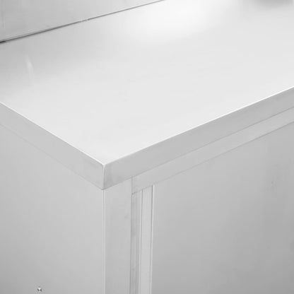 Werktafel Met Schuifdeuren Roestvrij Staal 100 x 50 x (95-97) cm