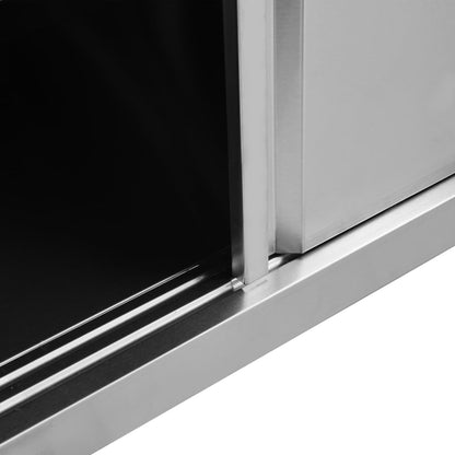 Werktafel Met Schuifdeuren Roestvrij Staal 100 x 50 x (95-97) cm