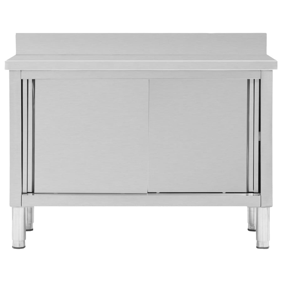Werktafel Met Schuifdeuren Roestvrij Staal 120 x 50 x (95-97) cm