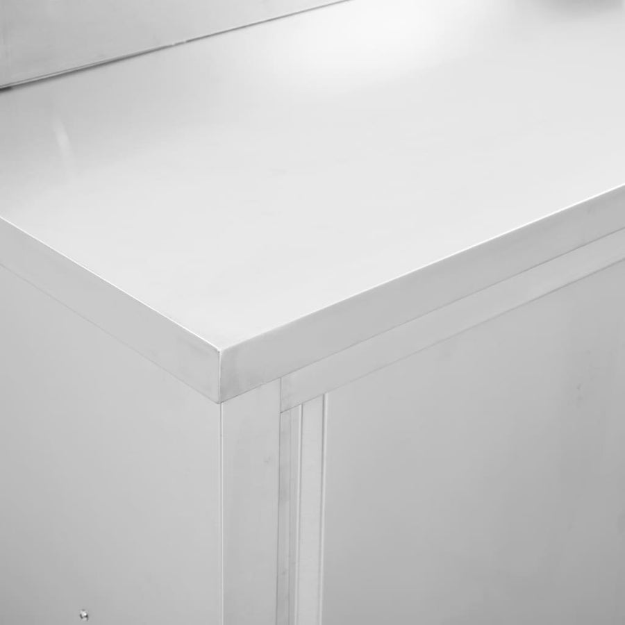 Werktafel Met Schuifdeuren Roestvrij Staal 120 x 50 x (95-97) cm