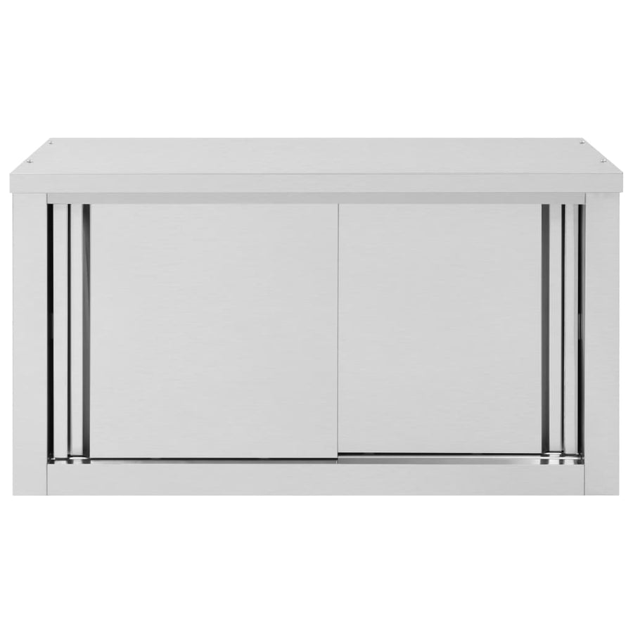 Keukenwandkast Met Schuifdeuren Roestvrij Staal 90 x 40 x 50 cm