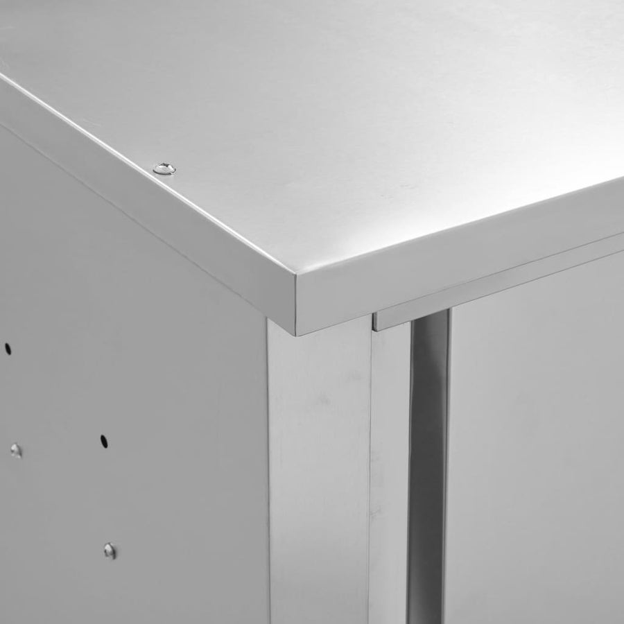 Keukenwandkast Met Schuifdeuren Roestvrij Staal 90 x 40 x 50 cm