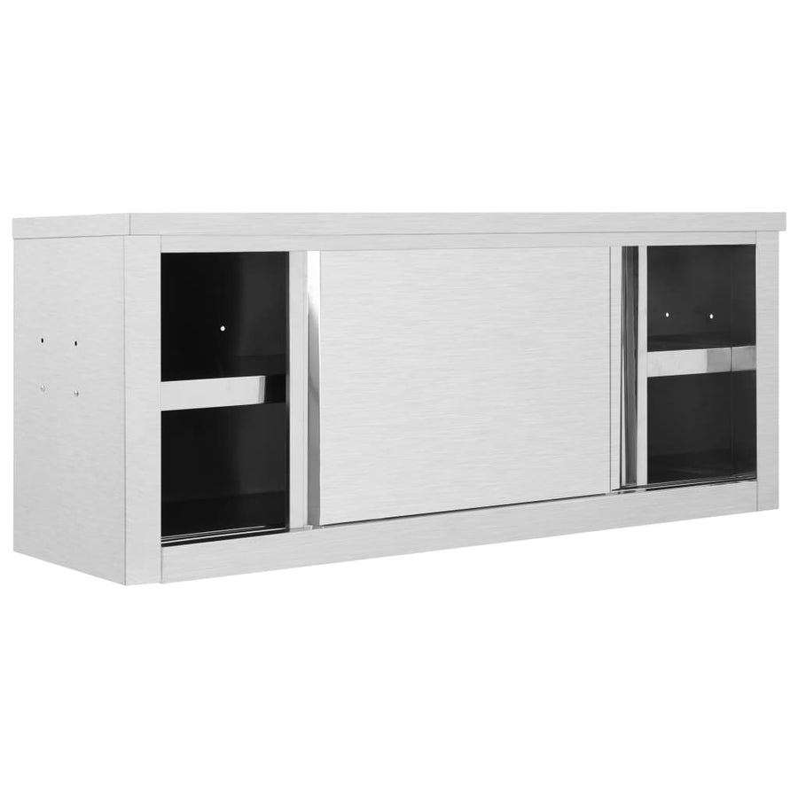 Keukenwandkast Met Schuifdeuren Roestvrij Staal 120 x 40 x 50 cm