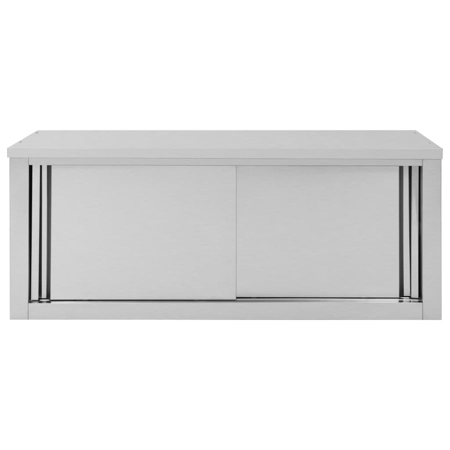Keukenwandkast Met Schuifdeuren Roestvrij Staal 120 x 40 x 50 cm