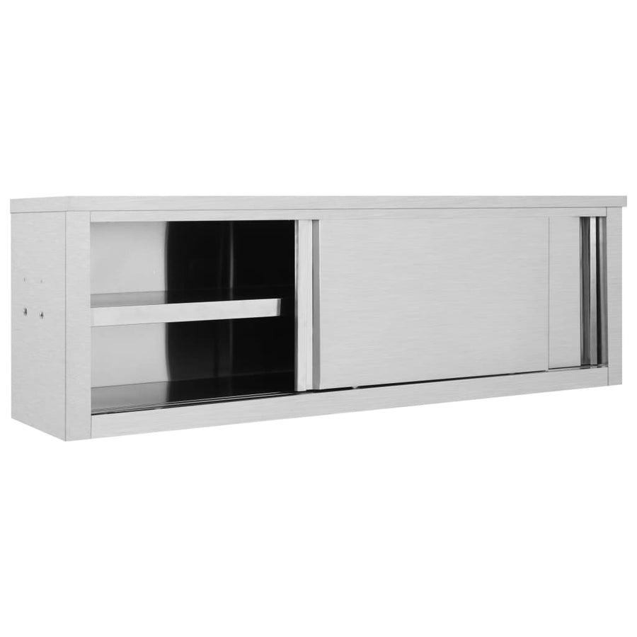 Keukenwandkast Met Schuifdeuren Roestvrij Staal 150 x 40 x 50 cm