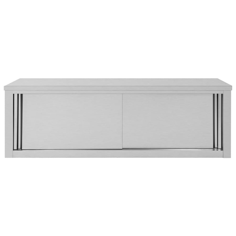 Keukenwandkast Met Schuifdeuren Roestvrij Staal 150 x 40 x 50 cm