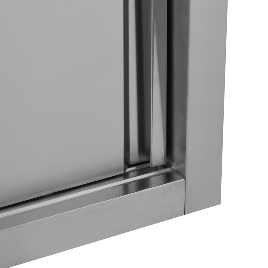 Keukenwandkast Met Schuifdeuren Roestvrij Staal 150 x 40 x 50 cm