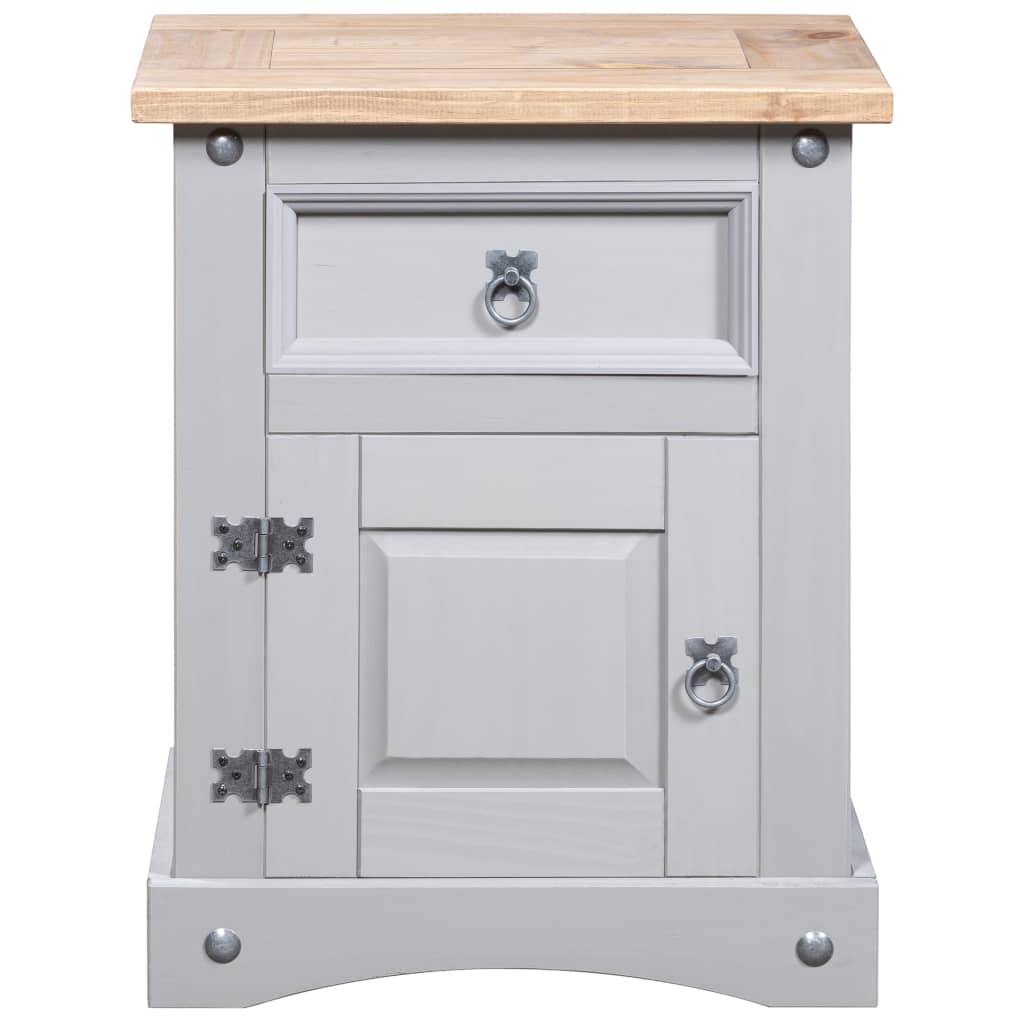 Nachtkastje 53X39X66 Cm Mexicaans Grenenhout Corona-Stijl Grijs
