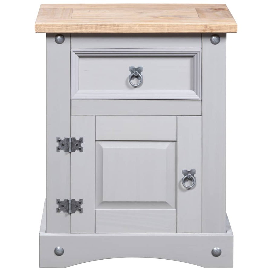 Nachtkastje 53X39X66 Cm Mexicaans Grenenhout Corona-Stijl Grijs