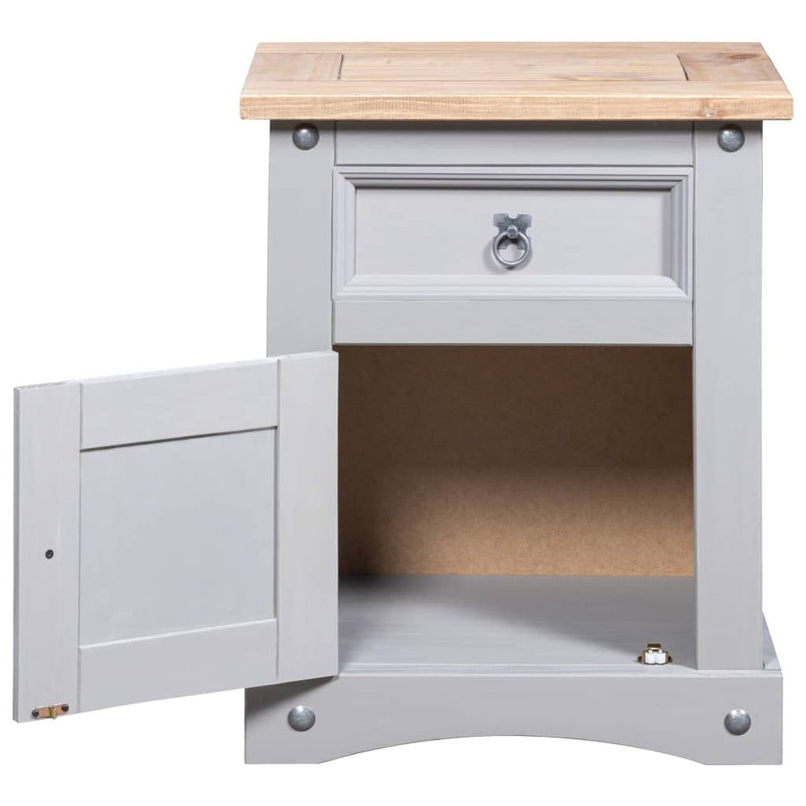 Nachtkastje 53X39X66 Cm Mexicaans Grenenhout Corona-Stijl Grijs