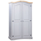 Wardrobe 2 Doors Mexican Pine Corona Style Grey