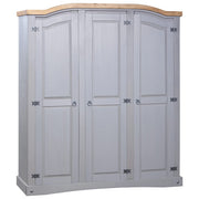 Kledingkast 150.5x52x170 cm massief grenenhout grijs