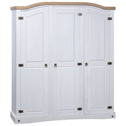 Kledingkast 150x52x170 cm massief grenenhout wit
