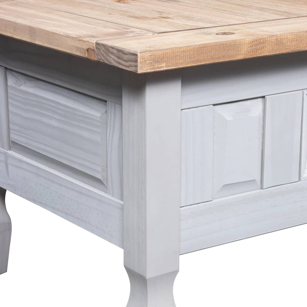 Salontafel 00X55X45 Cm Mexicaans Grenenhout Corona-Stijl Grijs