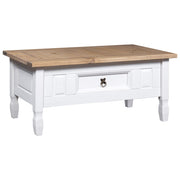 Salontafel 100x55x44 cm massief grenenhout wit