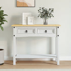 Console table Mexican pine wood Corona style 90x34.5x73 cm white