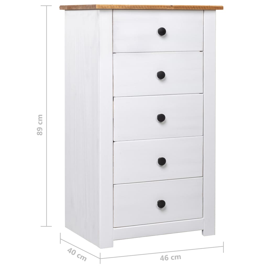 Dressoir Panama Range 46X40X89 Cm Grenenhout Wit