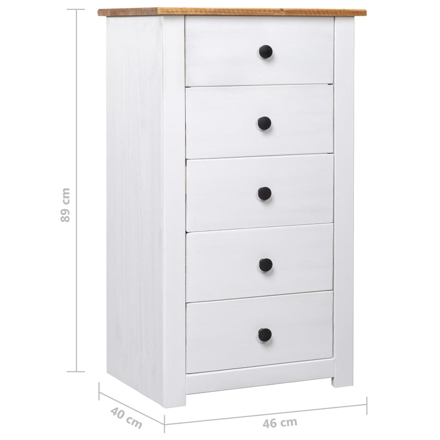 Dressoir Panama Range 46X40X89 Cm Grenenhout Wit