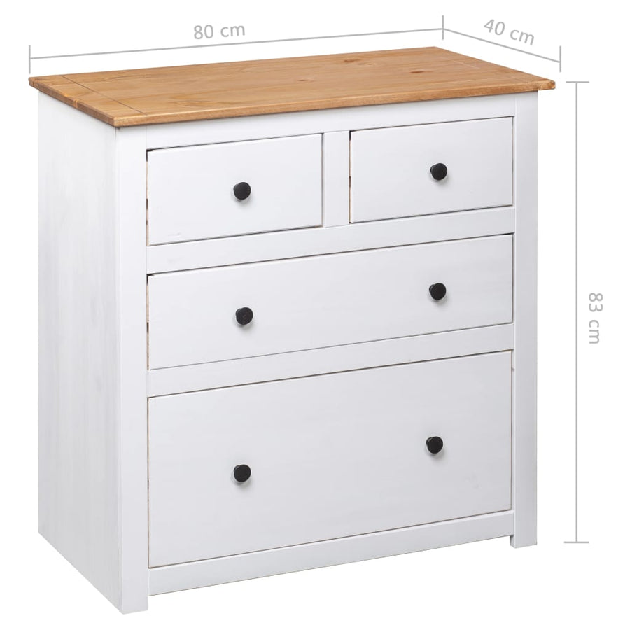 Dressoir Panama Range 80X40X83 Cm Grenenhout Wit