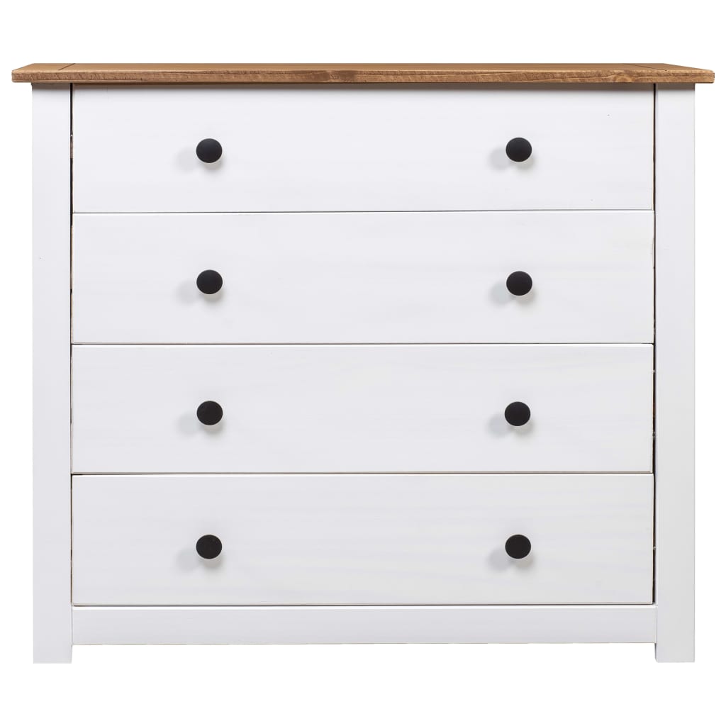 Bijzetkast Panama Range 80X40X73 Cm Grenen Wit en hout