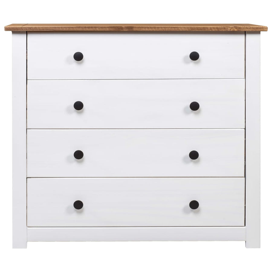 Bijzetkast Panama Range 80X40X73 Cm Grenen Wit en hout