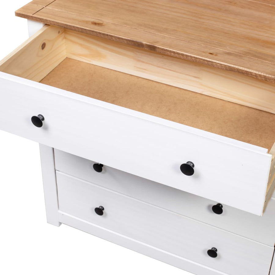 Bijzetkast Panama Range 80X40X73 Cm Grenen Wit en hout