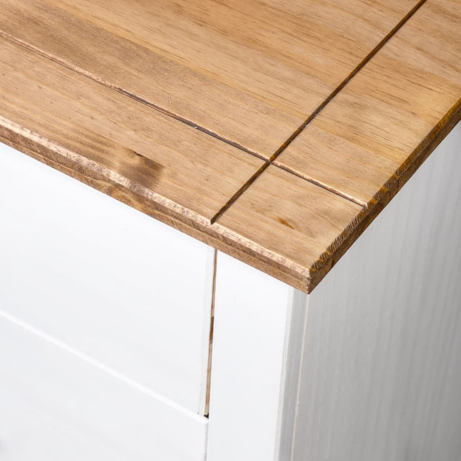 Bijzetkast Panama Range 80X40X73 Cm Grenen Wit en hout