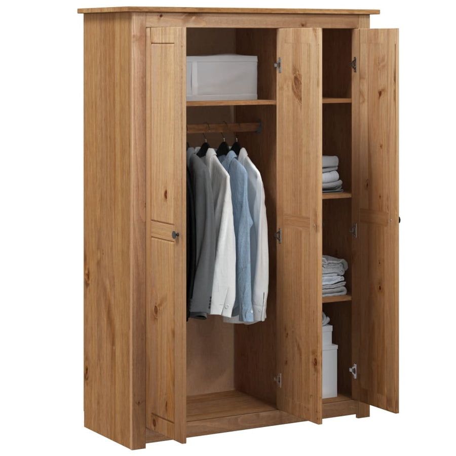 Kledingkast 3 Deuren Panama Range 8X50X7,5 Cm Grenenhout 118 x 50 x 171.5 cm Bruin