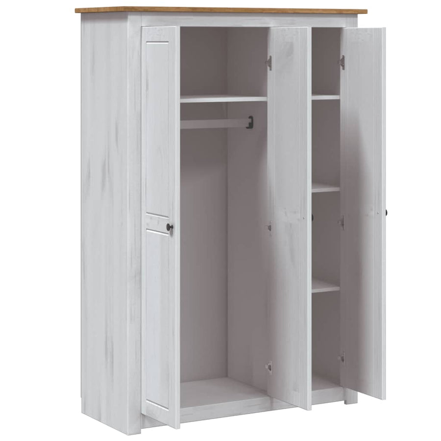 Kledingkast Panama Range 8X50X7,5 Cm Grenenhout 118 x 50 x 171.5 cm Wit