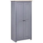 Kledingkast 80x50x171,5 cm massief grenenhout grijs