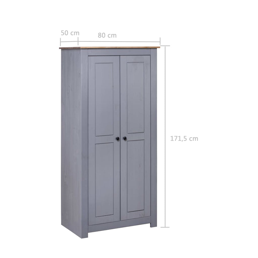 Kledingkast Panama Range 80X50X7,5Cm Massief Grenenhout 80 x 50 x 171.5 cm Grijs