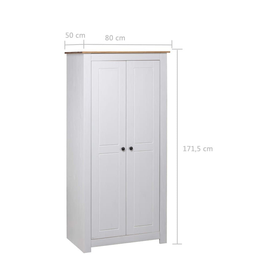 Kledingkast Panama Range 80X50X7,5 Cm Massief Grenenhout 80 x 50 x 171.5 cm Wit