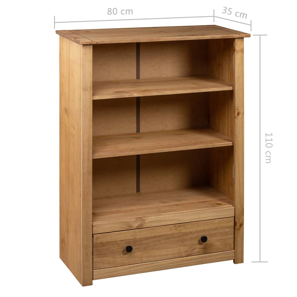 Boekenkast Panama Range 80X35X0 Cm Massief Grenenhout Bruin