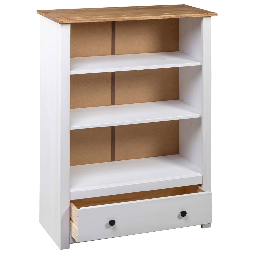 Boekenkast Panama Range 80X35X110 Cm Massief Grenenhout Wit