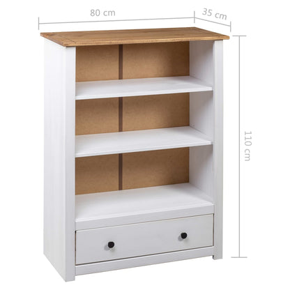 Boekenkast Panama Range 80X35X110 Cm Massief Grenenhout Wit