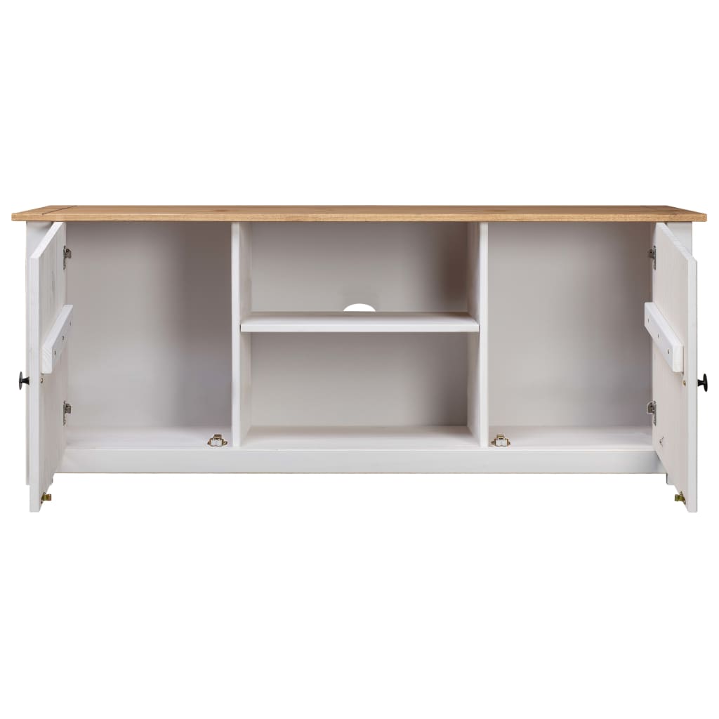 Tv-Kast Panama Range 20X40X50 Cm Massief Grenenhout Wit